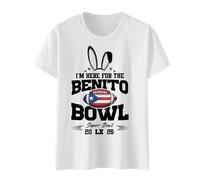 Camiseta Humor Deportivo Fan Camiseta de fútbol Bad Game Day Bunny, Camiseta gráfica Divertida for fanáticos los Deportes, Camisa Humor Medio Tiempo(White 01,XL)