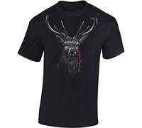 Camiseta: Hunting Passions - Regalo para Cazador - T-Shirt Caza - Verraco Trabajo Bosque Animal Salvajina Jager Hunter - Shirt Camisa Hombre-s y Mujer-es Ciervo Tshirt (Negro S)