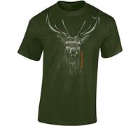 Camiseta: Hunting Passions - Regalo para Cazador - T-Shirt Caza - Verraco Trabajo Bosque Animal Salvajina Jager Hunter - Shirt Camisa Hombre-s y Mujer-es Ciervo Tshirt (Army M)