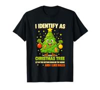 Camiseta I Identify As A Christmas Tree Lit On The Outside Camiseta
