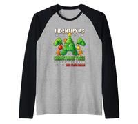 Camiseta I Identify As A Christmas Tree Lit On The Outside Camiseta Manga Raglan
