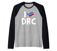 Camiseta I Love DRC del orgullo congoleño Camiseta Manga Raglan