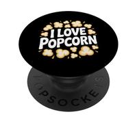 Camiseta I Love Popcorn Movie Night Snack Lovers PopSockets PopGrip Adhesivo