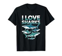 Camiseta I Love Sharks Ocean Marine Life Camiseta