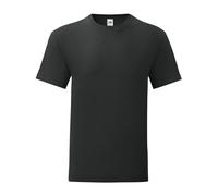 Camiseta Iconic 150 T. Camiseta de hombre de manga corta de algodón 100% (Fruit of The Loom MOD. 61-430-0), Negro , L