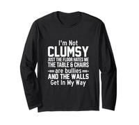 Camiseta I'm Not Clumsy The Floor Just Hates Me Sarcastic Manga Larga