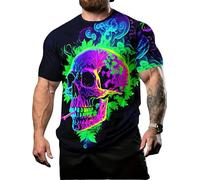 Camiseta Impresa de león Animal 3D para Hombre Camisetas Divertidas con gráfico de Cuello Redondo Hip Hop Street Verano Casual Camiseta de Manga Corta Tops