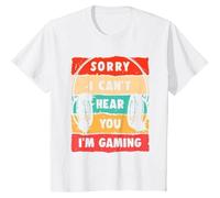 Camiseta Impresa Divertida sobre el Tema de Juegos Sorry I Can’t Hear You I’m Gaming Patrón Auriculares Manga Corta