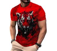 Camiseta Impresa en 3D de Animales para Hombre Camiseta de Manga Corta Casual de Verano con gráfico Divertido Transpirable Talla Grande Ajuste Suelto Camisetas