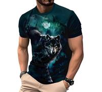 Camiseta Impresa en 3D de Animales para Hombre Camiseta de Manga Corta Casual de Verano con gráfico Divertido Transpirable Talla Grande Ajuste Suelto Camisetas