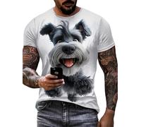 Camiseta Impresa en 3D para Hombre con Perro Suelto Camisetas Divertidas de Hip Hop de Calle con Cuello Redondo Manga Corta Tops de Talla Grande