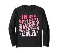 Camiseta In My Official Sweet Seventeen Era Birthday Retro Groovy Manga Larga