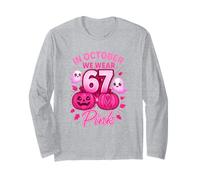 Camiseta In October We Wear Pink 6 7 Meme Halloween Manga Larga