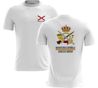 Camiseta Infantería Ligera Española - Diseño Táctico en Poliéster - Camiseta infantería española - Camiseta Militar españa - Camiseta Ejercito español (FR/ES, Letras, XL, Regular, Regular, Blanco)