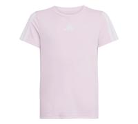 adidas Bambine e Ragazze Train Essentials 3-Stripes T-Shirt, Clear Pink/White, 9-10 Years