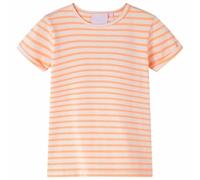 Camiseta Infantil con Diseño a Rayas Ropa Niños de Manga Corta Naranja Neón 104