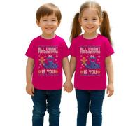 Camiseta infantil con diseño de monstruo de galletas con texto en inglés "All I Want", Rosa., 128