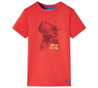 Camiseta Infantil con Estampado de Dinosaurio Ropa de Manga Corta Rojo 140
