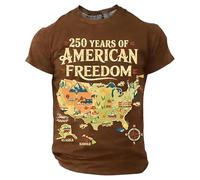 Camiseta Infantil con Estampado patriótico Ideal para Celebrar el Día Independencia Estadounidense confeccionada en algodón y Transpirable Que Ofrece Comodidad Durante Toda la (Brown, 4-5 Years)