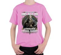 Camiseta infantil con texto en alemán "Der Tod risa Uns alle an Germanen Risen, Rosa., 152