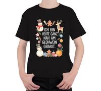Camiseta infantil con texto en alemán "Ich Bin Heute ganz nah am Glühwein Weihnachten KinderT-Shirt, Negro , 140