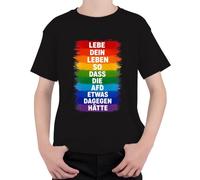 Camiseta infantil con texto en alemán "Lebe Dein Leben so DASS die AFD etwas dagegen Kinder, Negro , 128