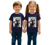 Camiseta infantil con texto en alemán "The Smiths Meat is Murder" | Soldado con mensaje político en casco