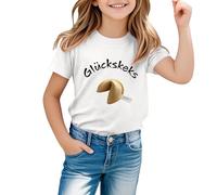 Camiseta Infantil de Manga Corta con Estampado Alemán para Niña tee Casual Cómoda Diaria Básica