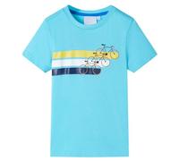 Camiseta Infantil de Manga Corta Ropa para Niños Bicicletas Color Aguamarina 140