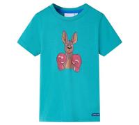 Camiseta Infantil de Manga Corta Ropa para Niños Color Verde Menta Oscuro 140