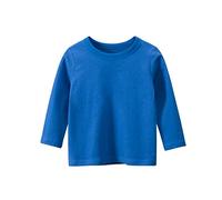 Camiseta Infantil de Manga Larga Básica y Cómoda para Niños y Niñas con Diseño Clásico y Tejido (Blue, 8-9 Years)