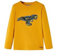 Camiseta Infantil de Manga Larga Diseño de Dinosaurio Ropa de Niños Ocre 116