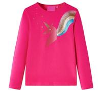 Camiseta Infantil de Manga Larga Diseño Unicornio Jersey Ropa Rosa Brillante 116