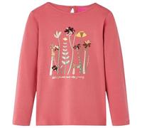 Camiseta Infantil de Manga Larga Estampado de Flores Jersey para Niños Rosa 104