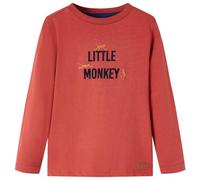 Camiseta Infantil de Manga Larga Estampado de Monitos Jersey Ropa Rojo 128