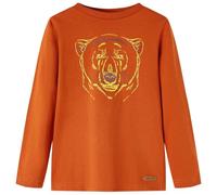 Camiseta Infantil de Manga Larga Estampado de Oso Jersey Color Teja Claro 128