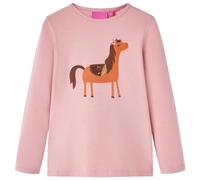Camiseta Infantil de Manga Larga Estampado de Poni Jersey Ropa Rosa Claro 104