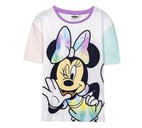 Camiseta Infantil de Minnie Mouse - Color Azul y Rosa - Talla 3 Años - Camiseta de Manga Corta Fabricada con Algodón 100% - Colección de Disney - Producto Original Diseñado en España