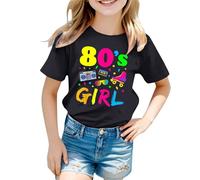 Camiseta infantil genérica para carnaval impresa explosión de colores, manga corta, cuello redondo, top casual y festivo para divertirse, Le Noir, 6-7 Años