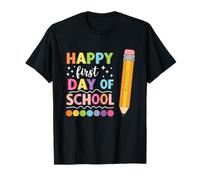 Camiseta Infantil Happy First Day of School Teacher Camiseta