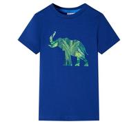 Camiseta Infantil Manga Corta Estampado Elefante Ropa de Niños Azul Oscuro 104