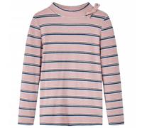 Camiseta Infantil Manga Larga a Rayas Jersey de Niños Forma Recta Rosa Claro 104