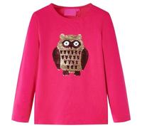 Camiseta Infantil Manga Larga con Estampado de Búho Ropa Rosa Chillón 104