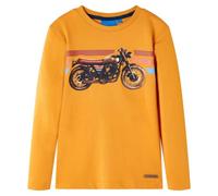 Camiseta Infantil Manga Larga con Estampado de Moto Ropa de Niños Ocre 104
