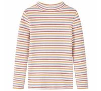 Camiseta Infantil Manga Larga Cuello Alto a Rayas Jersey Ropa Color Crudo 116