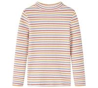 Camiseta Infantil Manga Larga Cuello Alto a Rayas Jersey Ropa Color Crudo 128