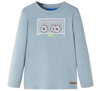 Camiseta Infantil Manga Larga Diseño Portería Fútbol Ropa Niños Azul Claro 116