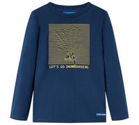 Camiseta Infantil Manga Larga Estampado de Snowboard Jersey Azul Marino 116