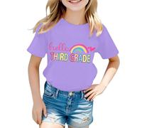 Camiseta informal con cuello de letra, manga corta para el comienzo del colegio, material de algodón suave, ajuste cómodo para el día a día, ropa exterior ideal para actividades al aire libre