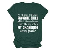 Camiseta informal con estampado de letras para mujer, cuello redondo, manga corta, túnica, guantes plegables para niños, verde, M